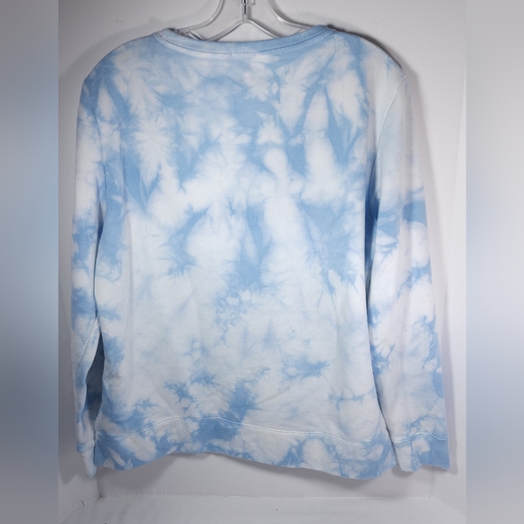 Nautica Women's Tie Dye Sky Theme Crew Neck Sweatshirt Size Large Blue / White - Picture 3 of 11